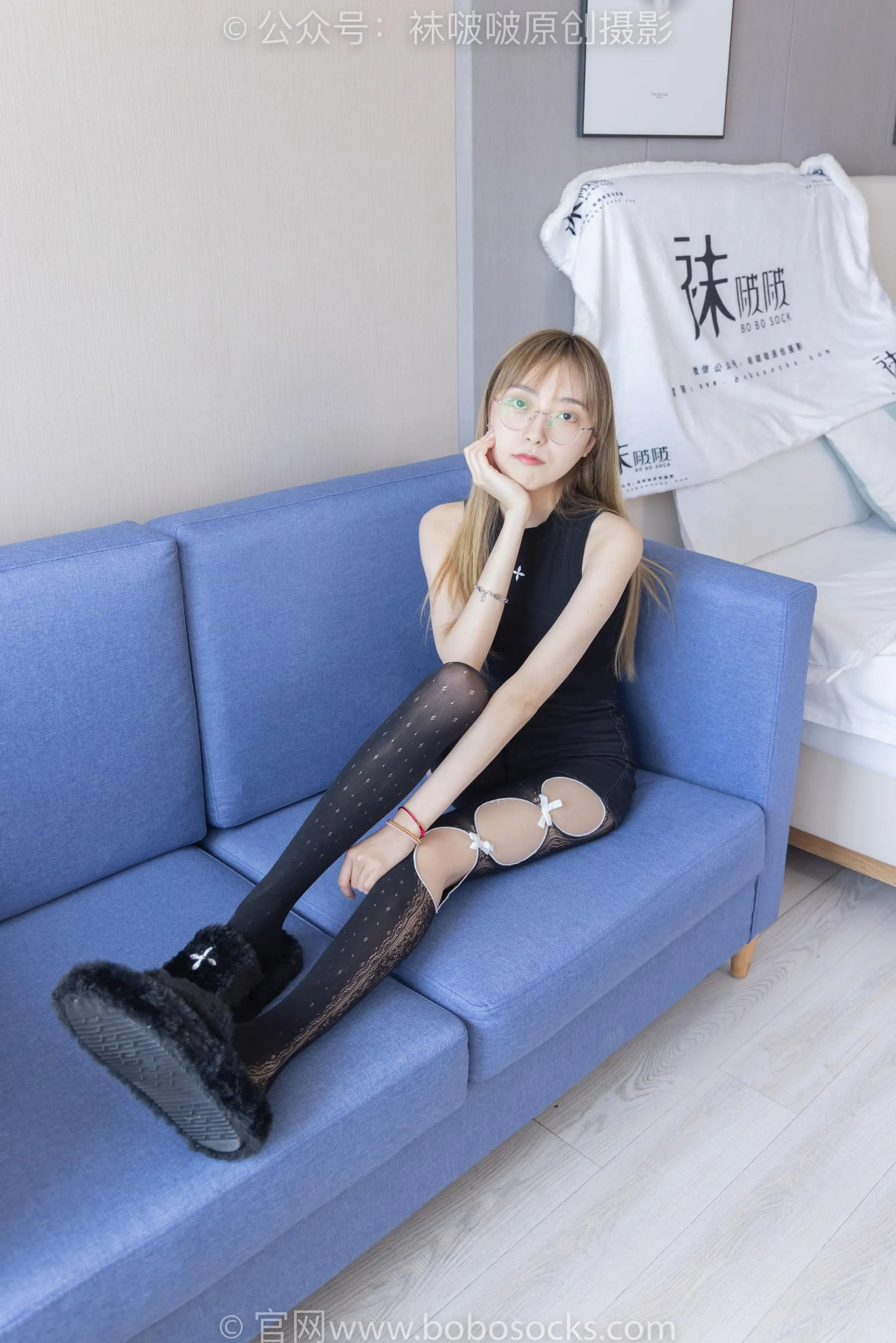 [BoBoSocks袜啵啵]NO.219 稚予-板鞋、拖鞋、厚黑丝、蕾丝黑丝 [87P]插图8